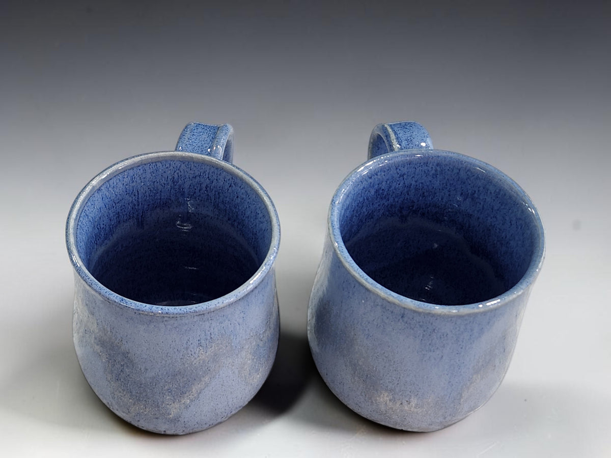 Blue handmade coffee mugs, individually made in Melbourne, Australia