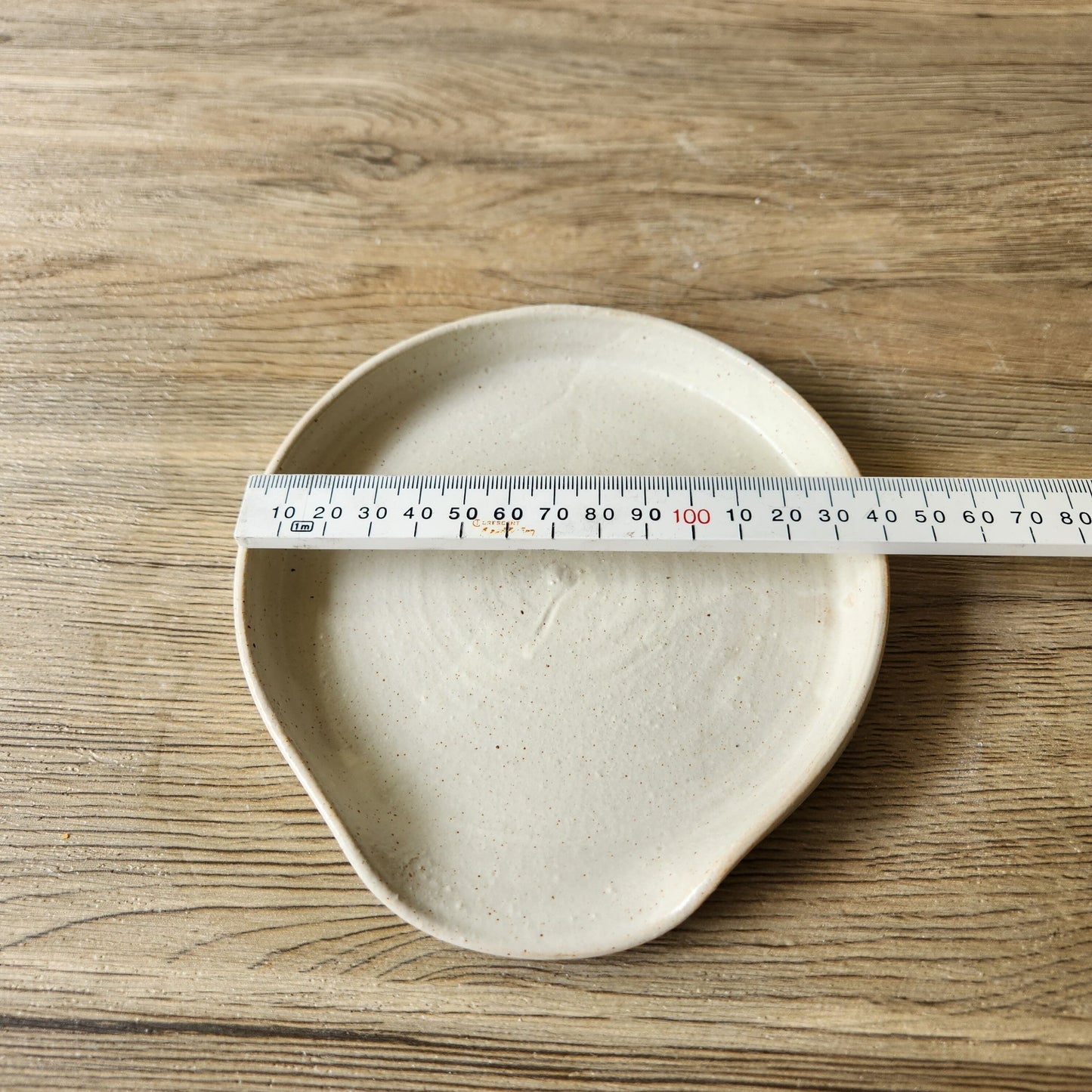 Handmade extra large kitchen spoon holder in cream glaze