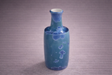 Blue glazed bottle vase with crystalline details, handmade pottery vase Australia
