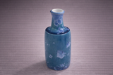 Small handmade bud vase in blue crystalline glaze, unique ceramic gift made in Melbourne