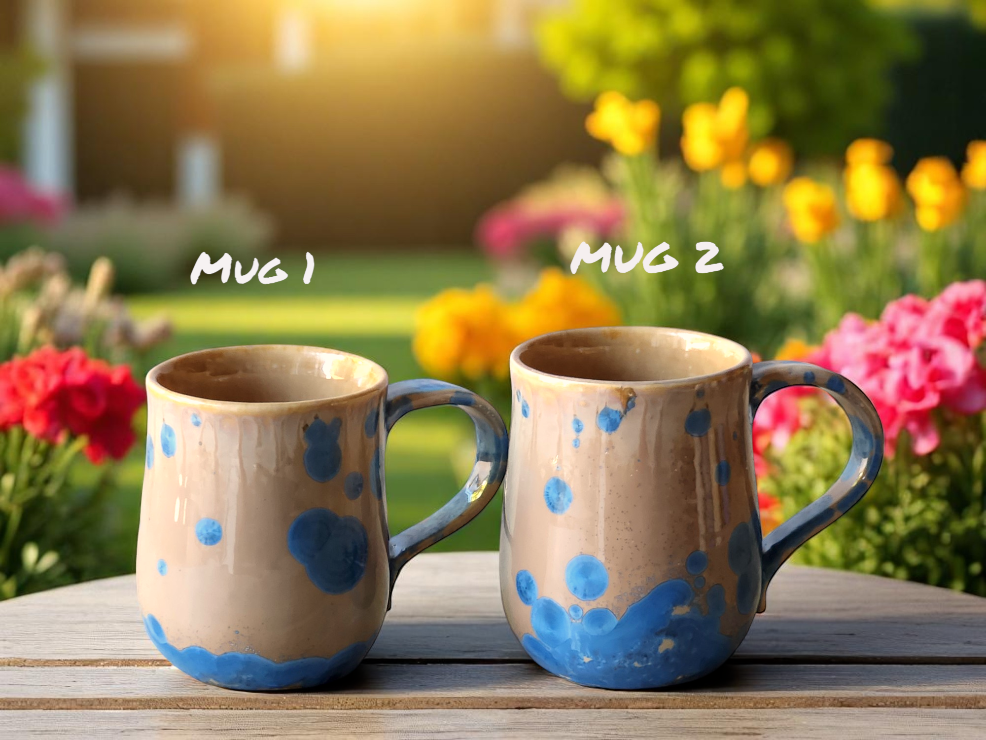 Handmade Pottery  coffee mugs-Ceramic mugs with crystalline glaze -large cup - coffee lover ceramic mug - Unique Gift idea
