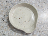 Ceramic Spoon Rest Handmade Pottery Speckle Cream Glaze Spatula Holder Kitchen Accessory