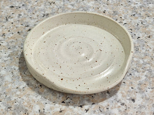 Ceramic Spoon rest - Handmade pottery -speckle cream glaze - handmade ceramic spatula holder- kitchen accessory