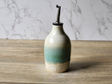 Handmade pottery oil bottle with spout - Food-safe ceramic pourer