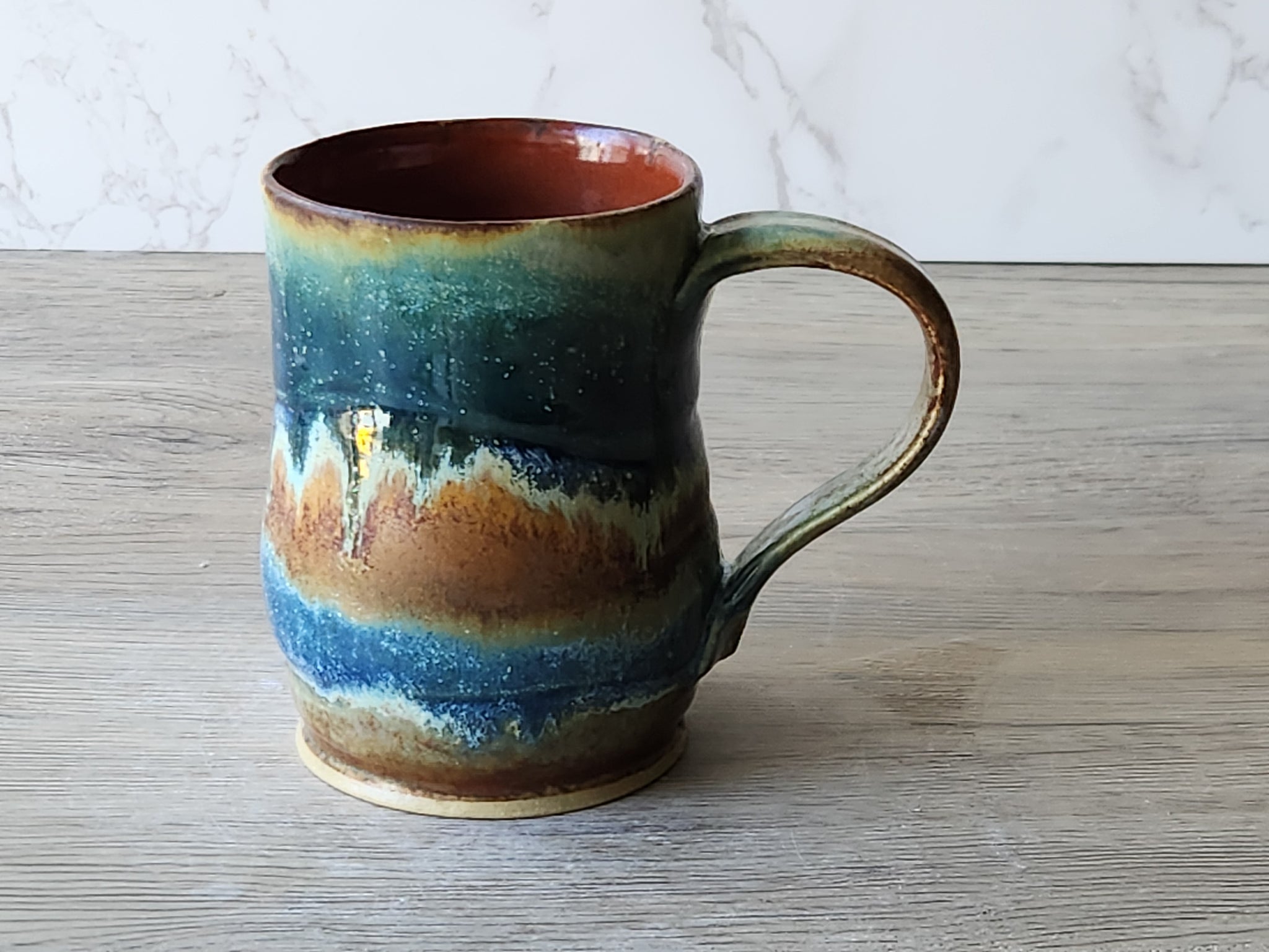Handmade Ceramic Mug – Rustic Pottery Coffee Cup with Ash Glaze – Australian Stoneware - Buxton Pottery