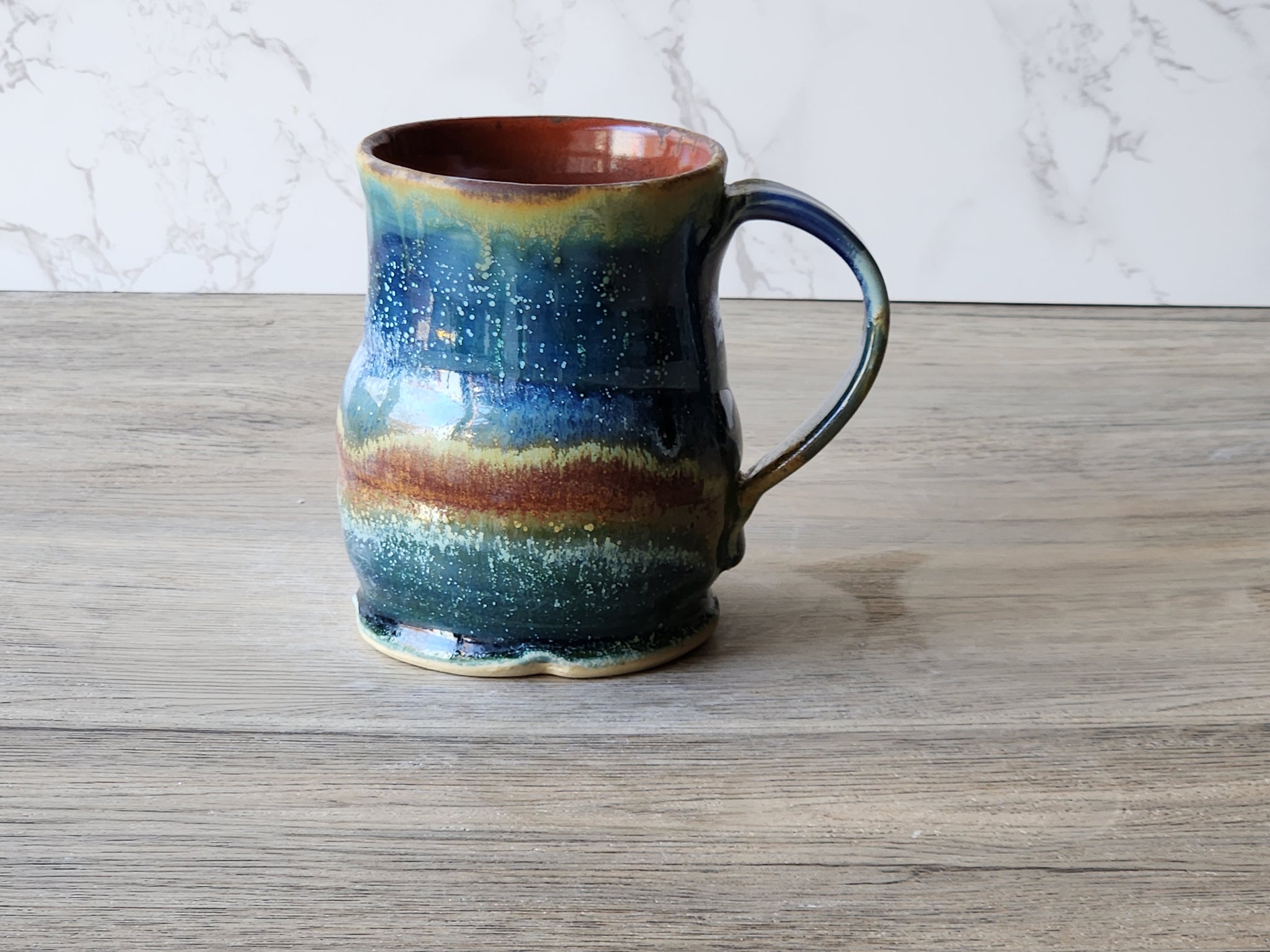 Rustic Handmade Ceramic Mug – Wheel-Thrown Pottery Cup – Earthy Handmade Gift – 450ml - Buxton Pottery