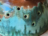 Rustic Ceramic Berry Bowl – Handmade Pottery with Drainage Plate , 15cm - Buxton Pottery