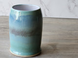 Handmade Ceramic Beer Stein – Mottled Green & Blue Glaze (450ml) - Buxton Pottery