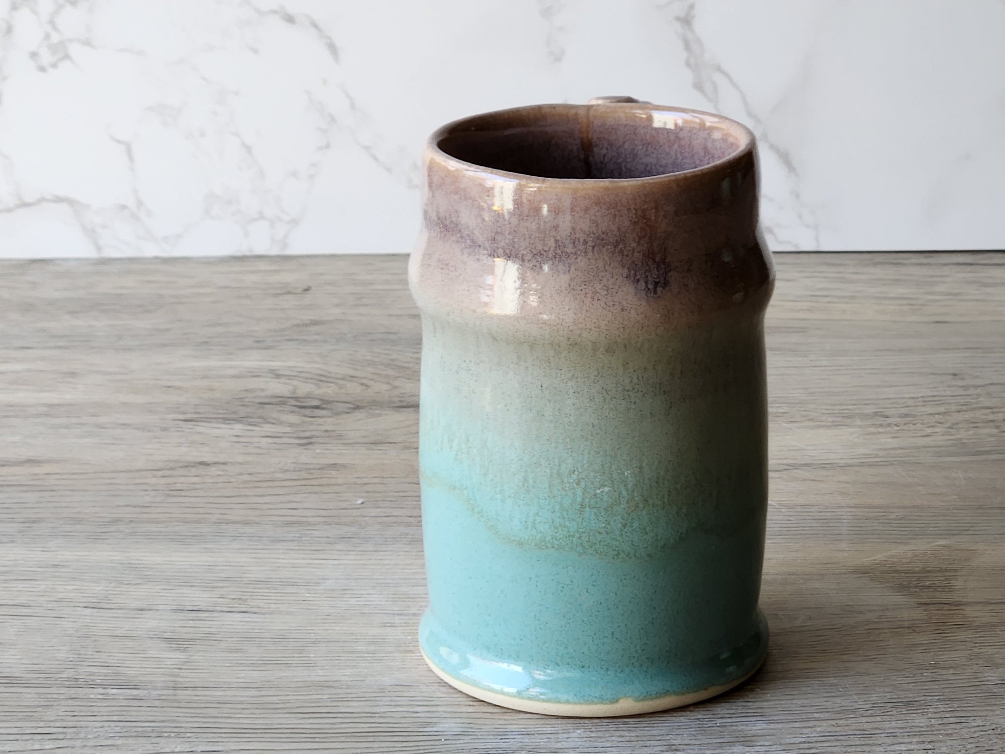 Handmade Ceramic Stein – Oatmeal & Green Pottery Mug - Buxton Pottery