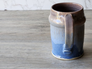Handmade Ceramic Stein – Oatmeal & Blue Pottery Mug - Buxton Pottery