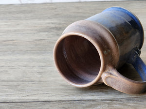 Handmade Ceramic Stein – Oatmeal & Blue Pottery Mug - Buxton Pottery