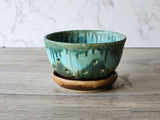 Rustic Ceramic Berry Bowl – Handmade Pottery with Drainage Plate , 15cm - Buxton Pottery