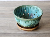 Rustic Ceramic Berry Bowl – Handmade Pottery with Drainage Plate , 15cm - Buxton Pottery
