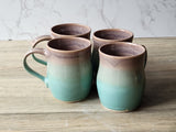 Handmade Ceramic Mug – Oatmeal & Green Glaze – 350–400ml Stoneware Cup - Buxton Pottery