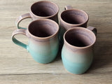Handmade Ceramic Mug – Oatmeal & Green Glaze – 350–400ml Stoneware Cup - Buxton Pottery