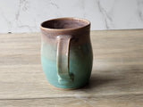 Handmade Ceramic Mug – Oatmeal & Green Glaze – 350–400ml Stoneware Cup - Buxton Pottery