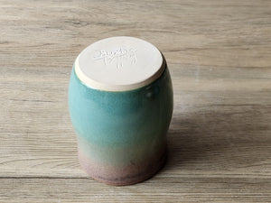 Handmade Ceramic Mug – Oatmeal & Green Glaze – 350–400ml Stoneware Cup - Buxton Pottery