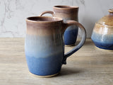 Pottery coffee cup 350ml – rustic oatmeal brown interior