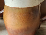 Handmade Ceramic Mug – Large 350–400ml Coffee Cup – Red Brown & Cream Glaze - Buxton Pottery