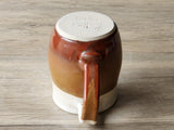 Handmade Ceramic Mug – Large 350–400ml Coffee Cup – Red Brown & Cream Glaze - Buxton Pottery