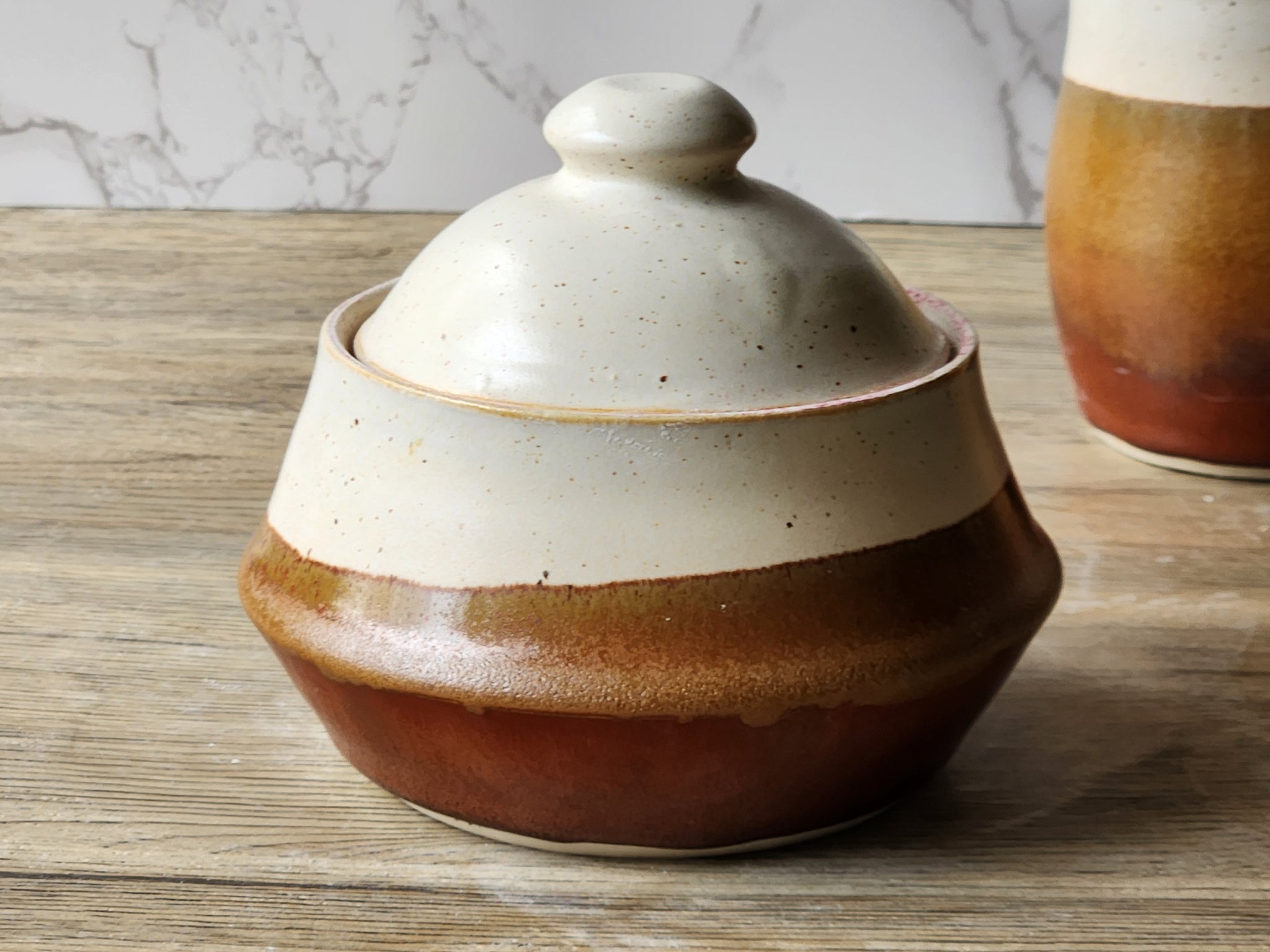 Ceramic lidded canister handcrafted in Melbourne, Australia 2-Cup Capacity - Buxton Pottery