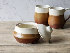 2-Cup Capacity Functional pottery sugar jar – high-fired and dishwasher safe- Buxton Pottery