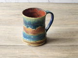 350ml pottery mug with glossy red-brown interior