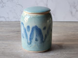 Handmade pottery lidded jar in ocean-inspired glazes. Perfect for storing tea, sugar, spices or keepsakes. 