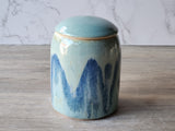 Handmade ceramic pot with a lid for tea or spices 