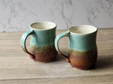 Big 450ml handmade stoneware mug with rustic layered glaze