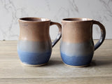 Big handmade stoneware mug with rustic layered glaze