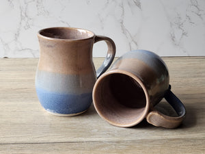 Handmade ceramic coffee mug with natural outback-inspired glazes