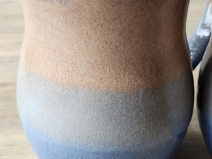 Close up of glaze on the Large handmade pottery mug gift, crafted in Australia