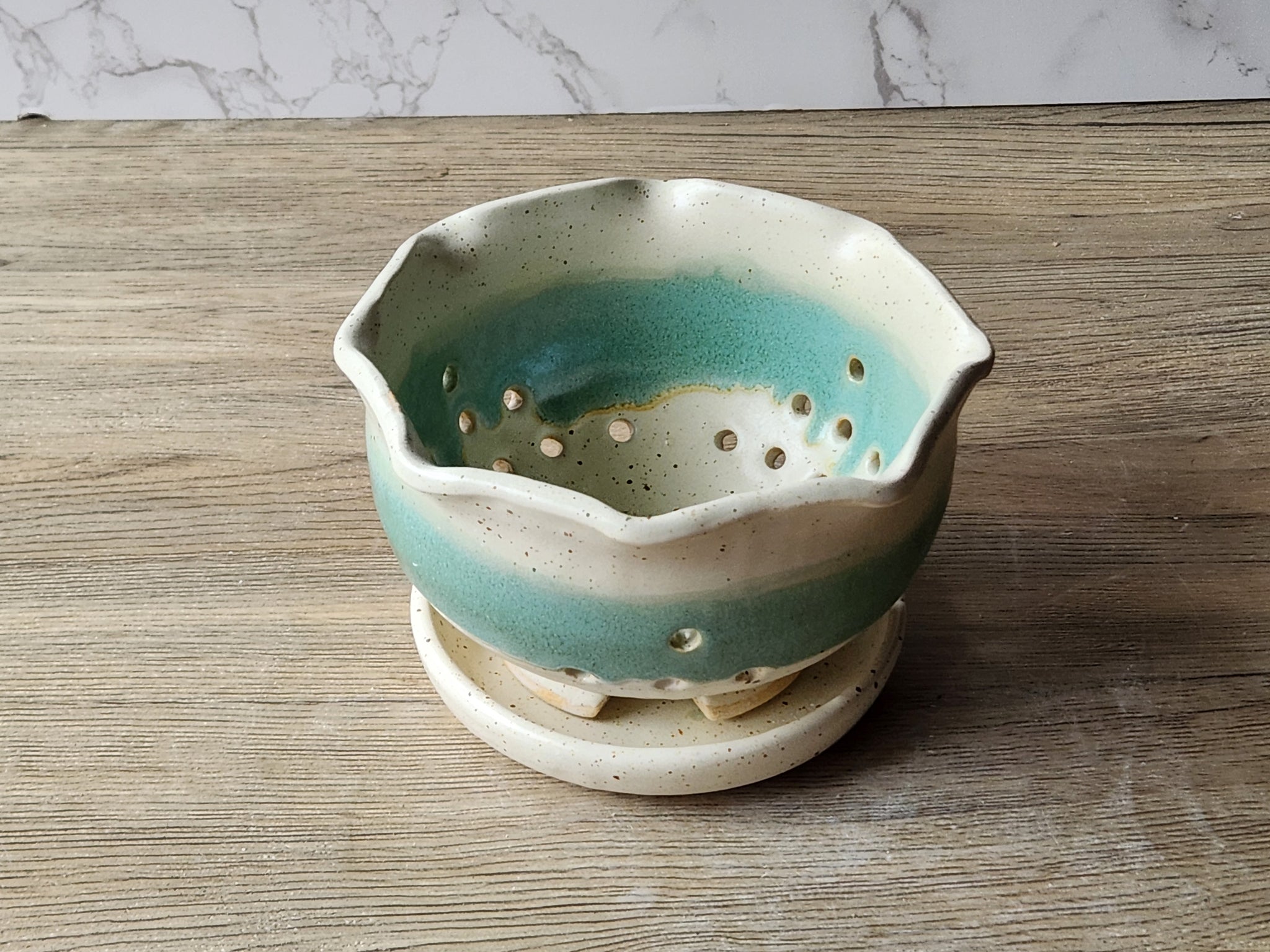 Ceramic berry colander bowl handmade in Melbourne Australia