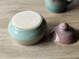 Decorative lidded ceramic sugar bowl handmade in Australia