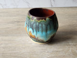 Melbourne handmade yunomi tea cup – turquoise and brown