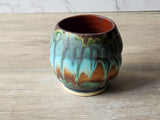 One-of-a-kind yunomi ceramic tea cup with rustic glazes
