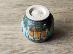 underside of Rustic handmade yunomi ceramic cup – Japanese tradition