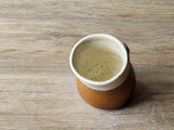 Handmade stoneware salt pot with wide opening