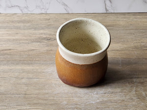 Unique ceramic salt pig with rustic glaze