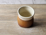 Unique ceramic salt pig with rustic glaze