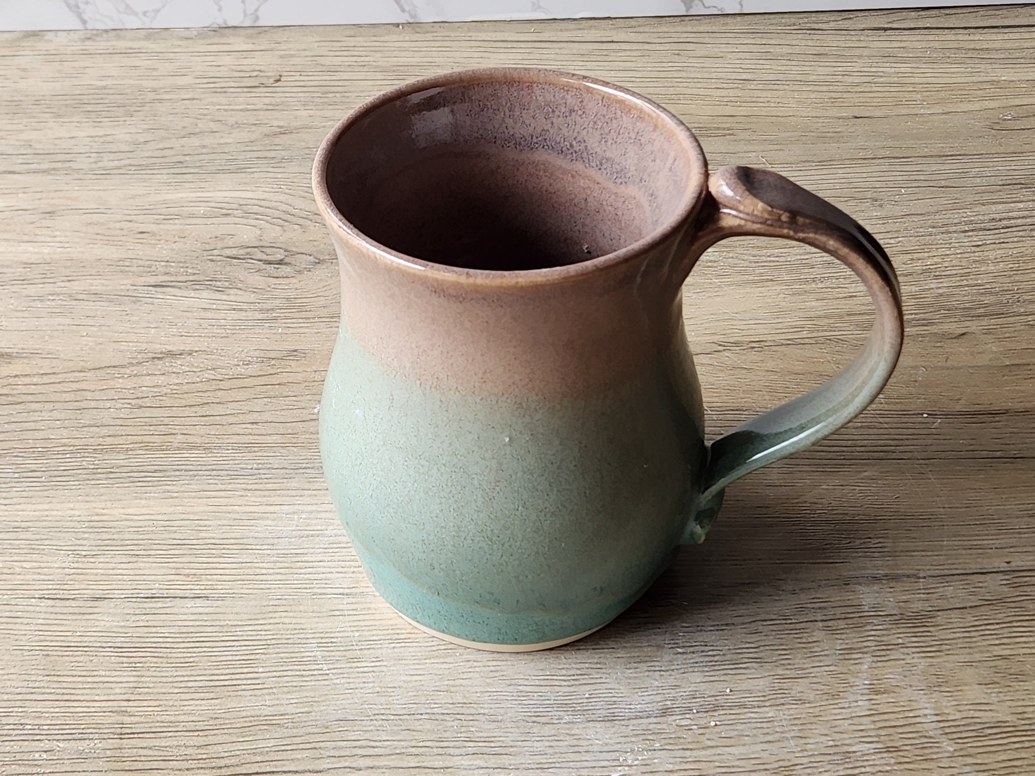 Wheel-thrown ceramic coffee mug 500ml, handmade in Melbourne Australia