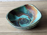 Rustic pottery serving bowl – one of a kind handmade piece