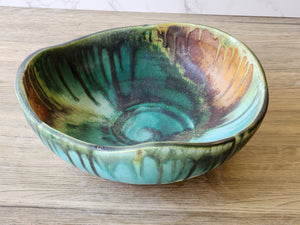 Rustic pottery serving bowl – one of a kind handmade piece created in Melbourne's Buxton Pottery