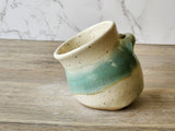 Ceramic salt container with wooden spoon handmade in Australia