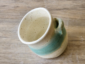 Handmade Artisan pottery salt keeper with spoon included