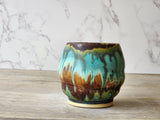 One-of-a-kind Handmade yunomi ceramic tea cup with rustic glazes