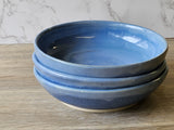 Handmade Ceramic Pasta Bowl 20cm wide– Blue mottled Glaze Melbourne Pottery Dinnerware