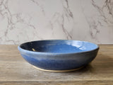 Handmade ceramic dinnerware bowl – blue and white glaze
