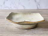 Ceramic soap dish with under-tray for bathroom counter